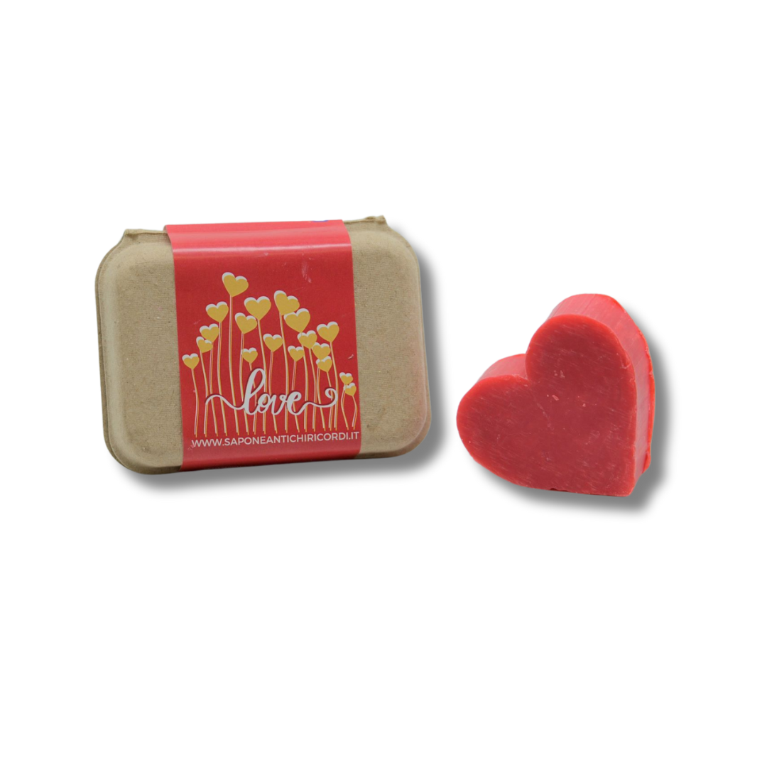 CONFEZIONE REGALO SAN VALENTINO: SAPONETTA A FORMA DI CUORE