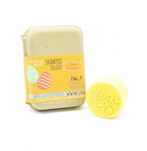 SHAMPOO SOLIDO DI PASQUA CAPELLI RICCI O POROSI AL COCCO E MACADAMIA