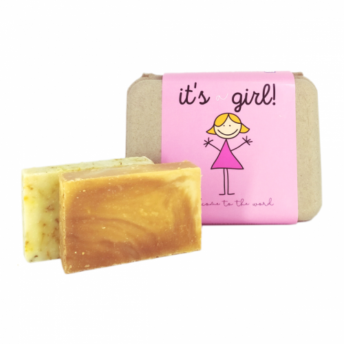 Cadeau de naissance pour fille : savons faits main au calendula et au miel