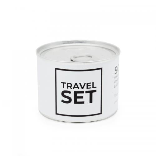 COFFRET DE VOYAGE - SHAMPOING, DOUCHE, DENTIFRICE, EMBALLAGE EN BOÎTE FERMOIR REFERMABLE APRÈS OUVERTURE