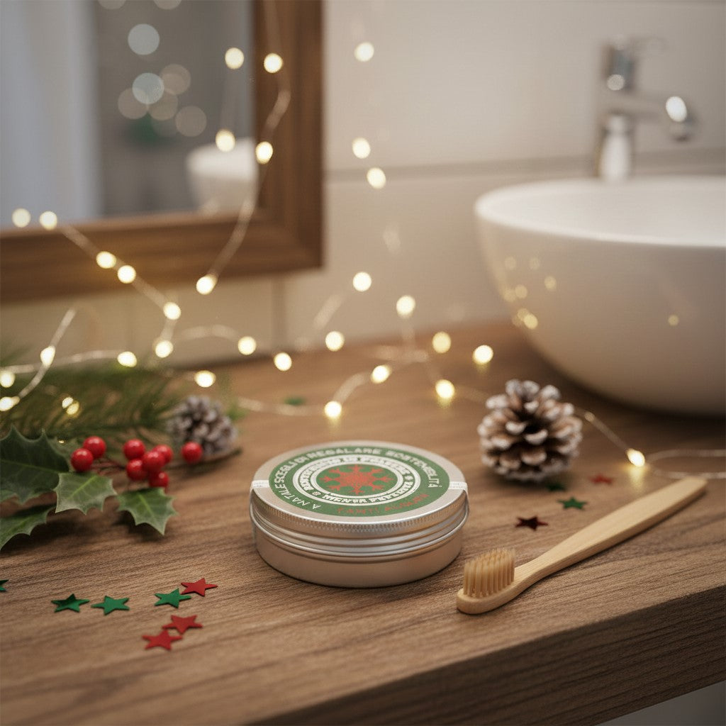 CONFEZIONE NATALIZIA: DENTIFRICIO IN POLVERE ALLA MENTA PIPERITA TRAVEL SIZE - 30ML