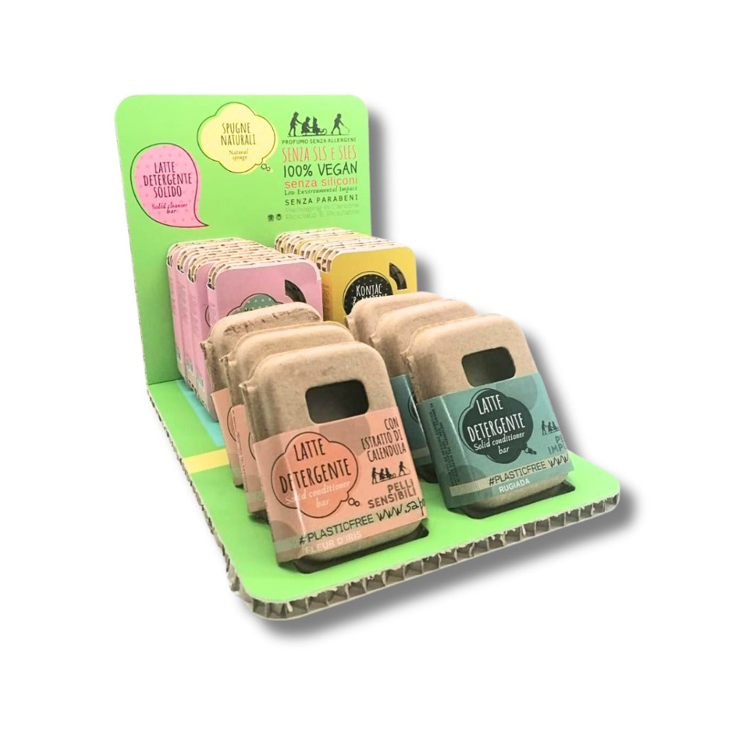 Display - Solid Facial Cleansing Milk and End-of-Series Sponges