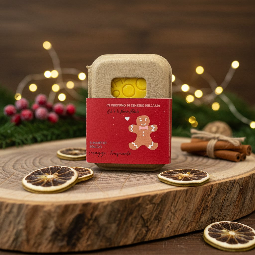 SHAMPOO SOLIDO DI NATALE LAVAGGI FREQUENTI AL THE NERO E BERGAMOTTO