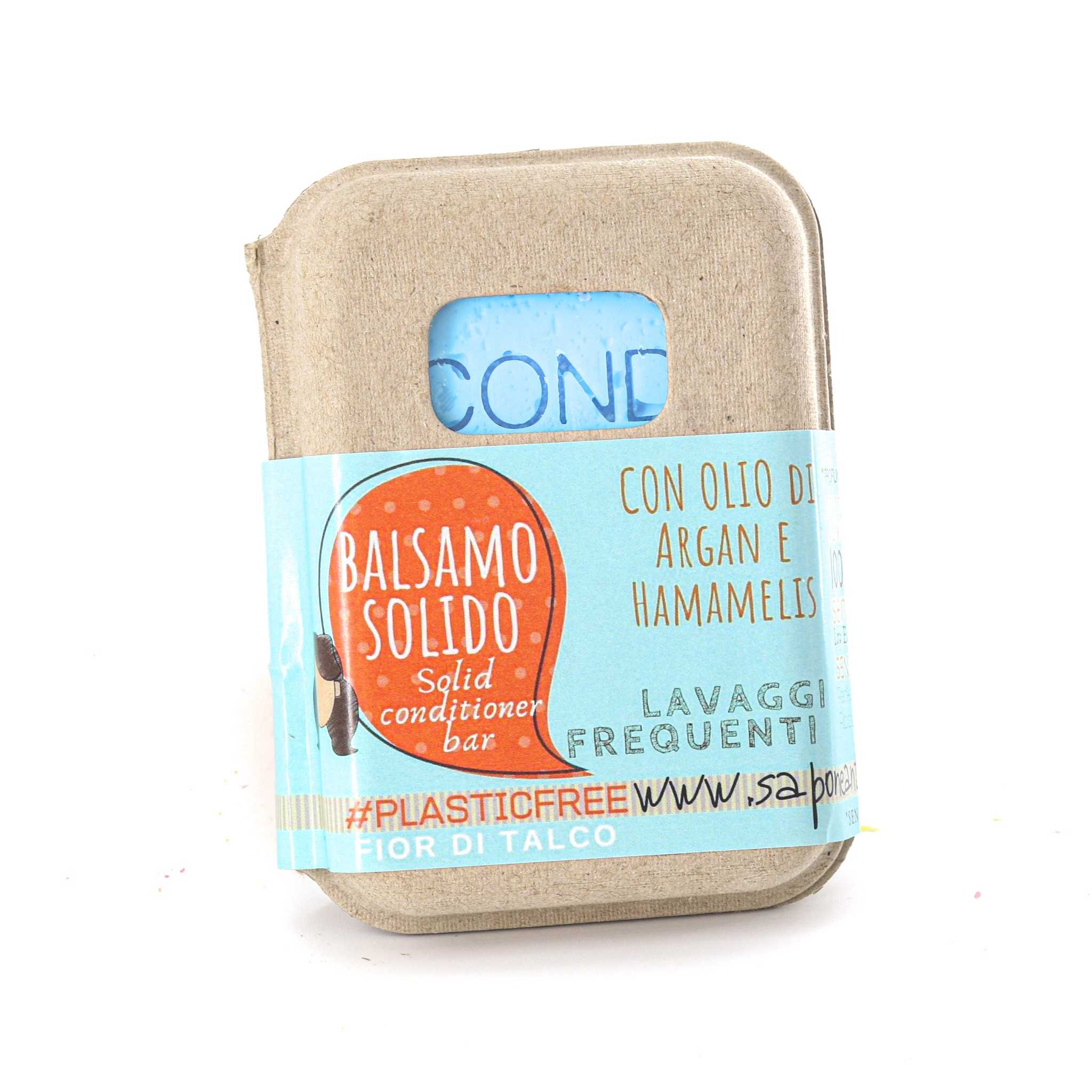 APRÈS-SHAMPOING SOLIDE POUR LAVAGES FRÉQUENTS AVEC TALC ET LIÈGE BAR SAVER