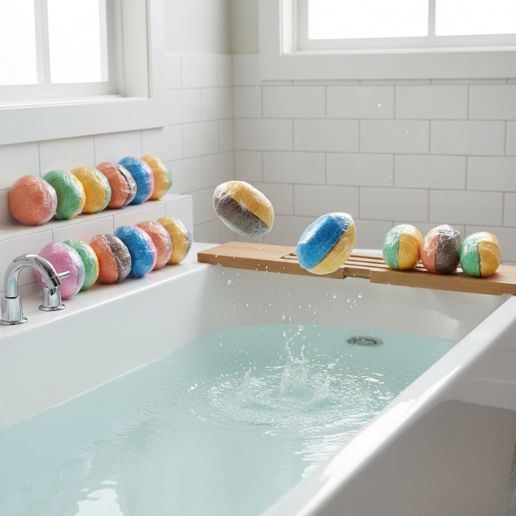 LOT DE 2 BOMBES DE BAIN EN FORME D'ŒUF, 90 g CHACUNE - PARFUMS ASSORTIS