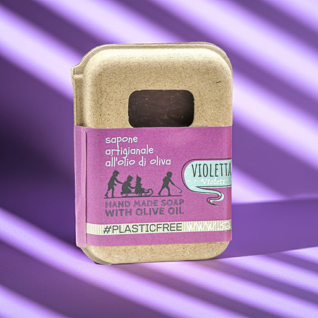 VIOLET SOAP PACKAGING IN RECYCLED CARDBOARD