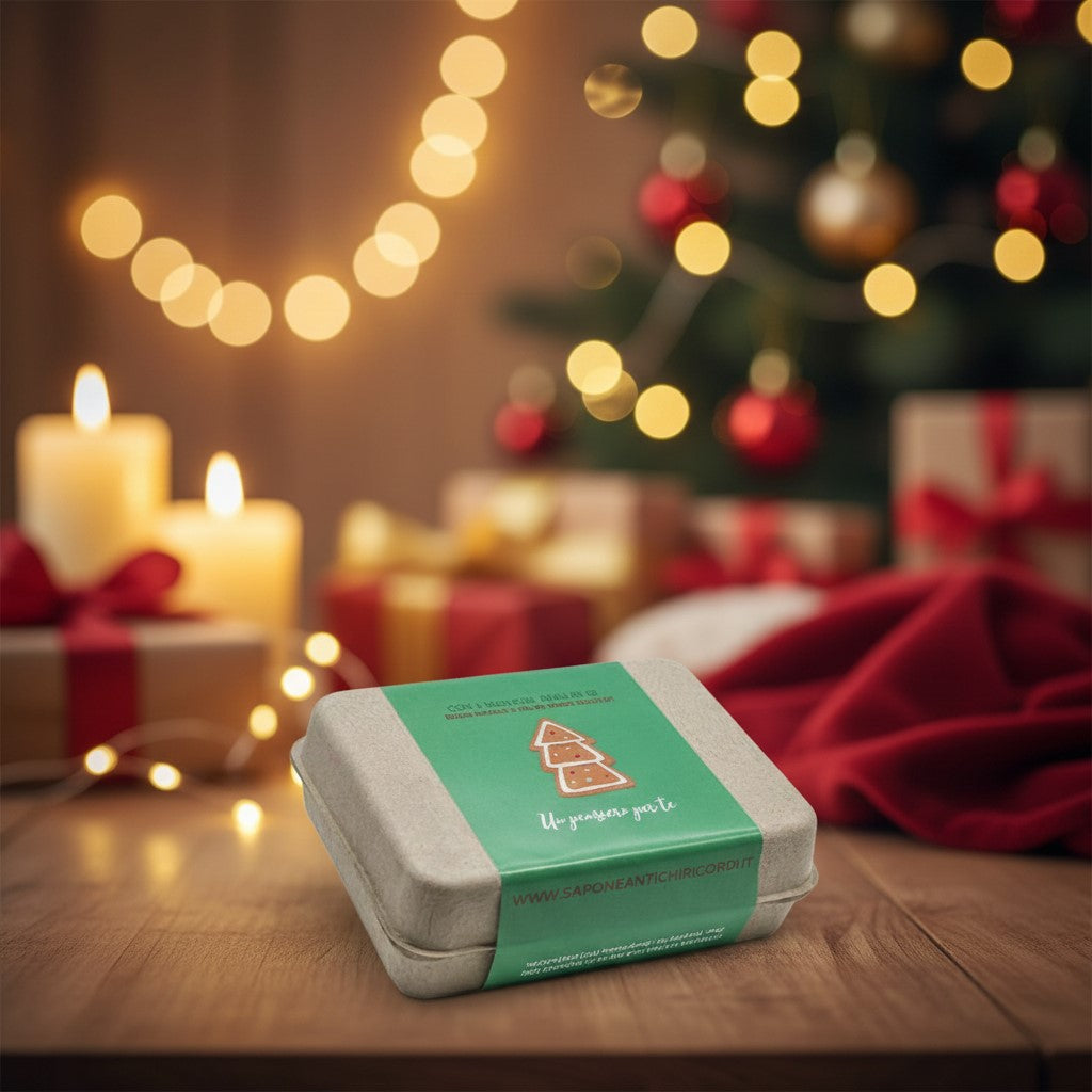 CONFEZIONE SAPONETTE NATALIZIE CALENDULA, ARANCIA E CANNELLA, EUCALIPTO, BERGAMOTTO