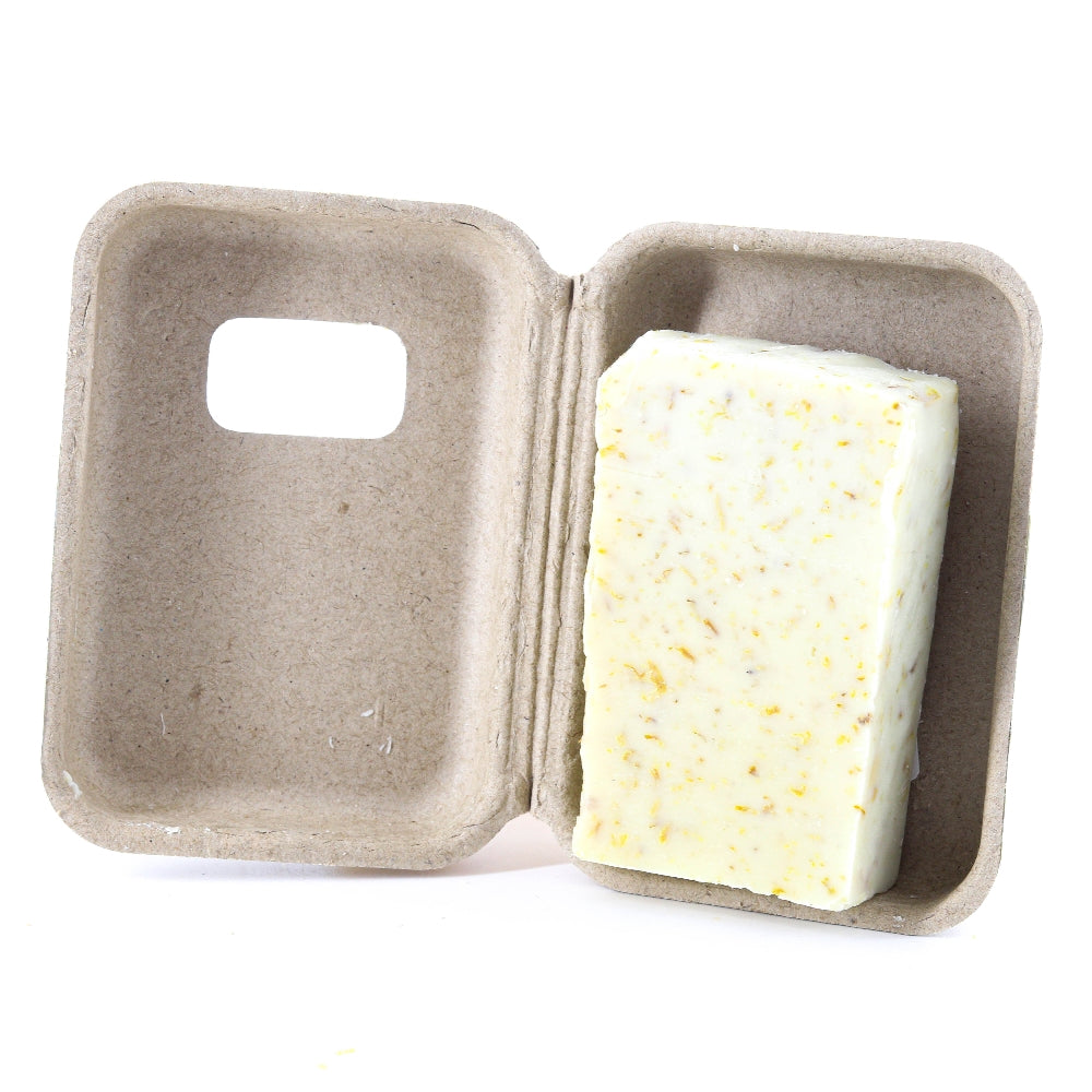 EMBALLAGE DE SAVON AU CALENDULA EN CARTON RECYCLÉ