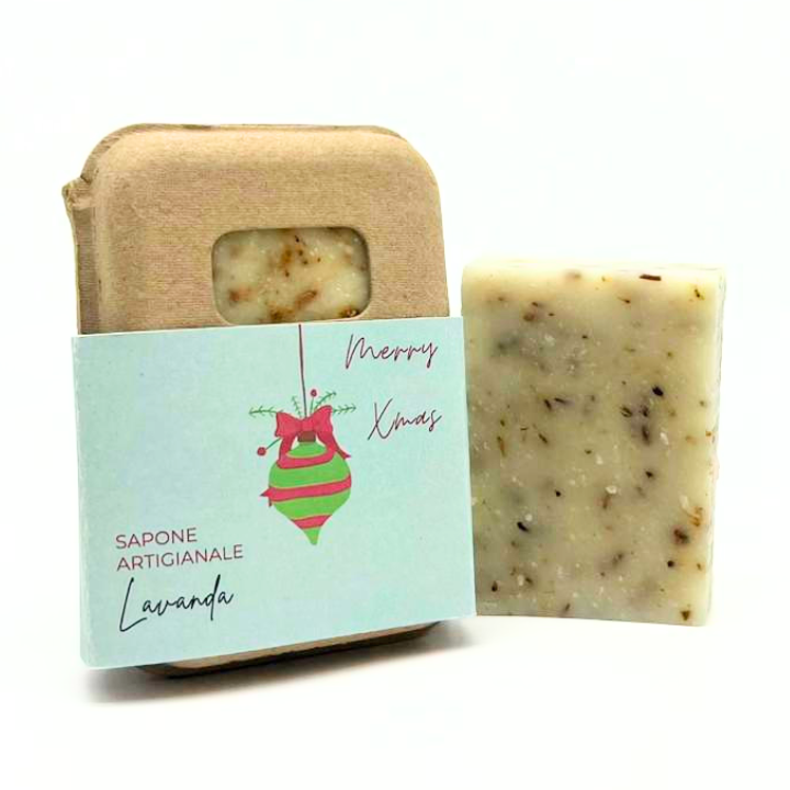 SAPONE DI NATALE ALLA LAVANDA IN PACKAGING DI CARTONE RICICLATO