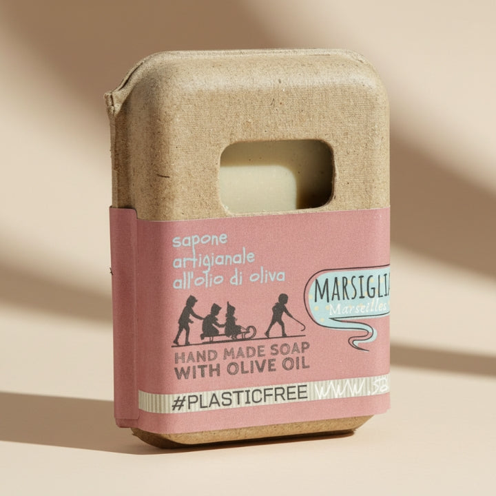 SAPONE 100% OLIO DI OLIVA MARSIGLIA PACKAGING IN CARTONE RICICLATO 100 GR