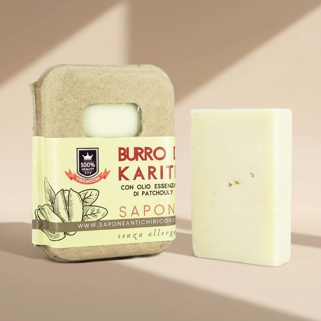 SAVON AU PATCHOULI ET AU BEURRE DE KARITÉ EMBALLAGE EN CARTON RECYCLÉ