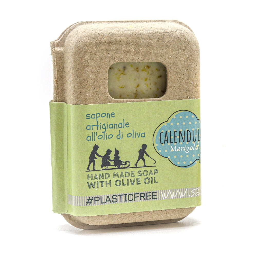 EMBALLAGE DE SAVON AU CALENDULA EN CARTON RECYCLÉ