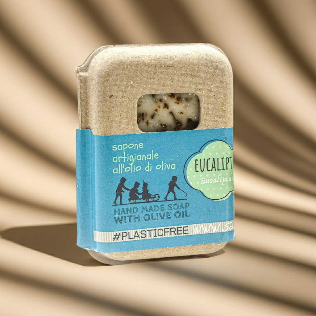 EMBALLAGE DE SAVON À L'EUCALYPTUS EN CARTON RECYCLÉ