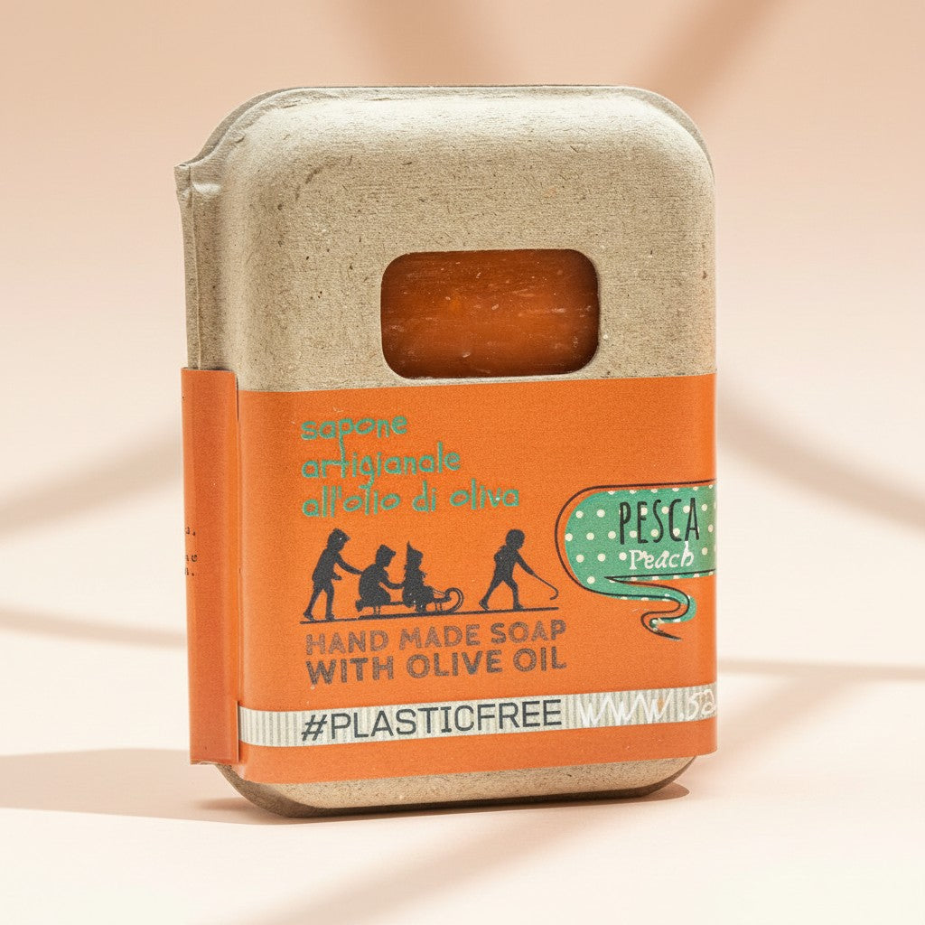 Emballage de savon à la pêche en carton recyclé