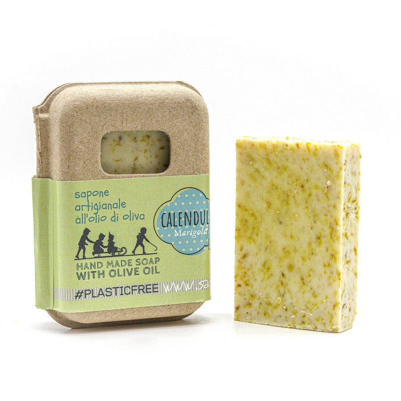 EMBALLAGE DE SAVON AU CALENDULA EN CARTON RECYCLÉ