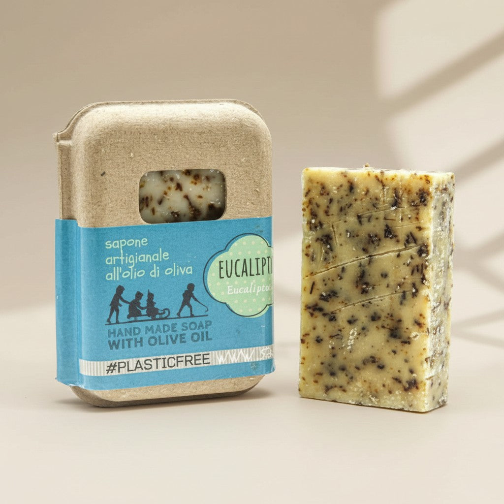 EMBALLAGE DE SAVON À L'EUCALYPTUS EN CARTON RECYCLÉ