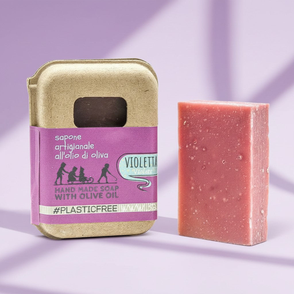 VIOLET SOAP PACKAGING IN RECYCLED CARDBOARD