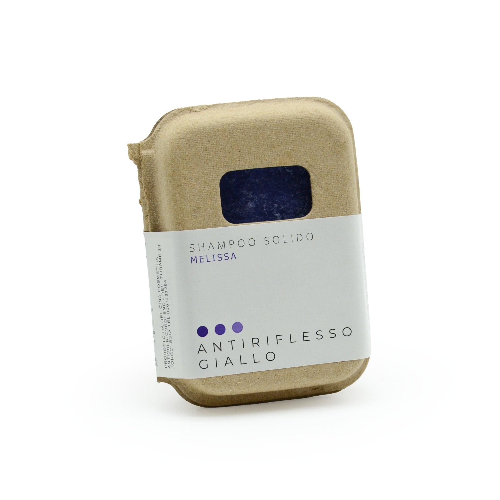 SHAMPOO SOLIDO ANTI GIALLO ALLA MELISSA CON BAR SAVER IN SUGHERO