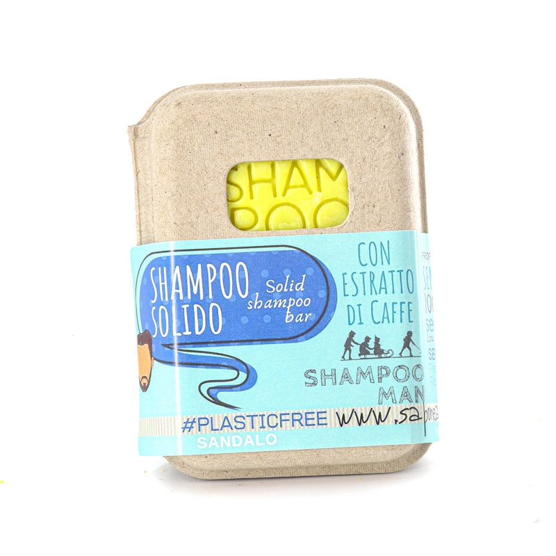 SOLID MEN'S SANDALWOOD SHAMPOO WITH CORK BAR SAVER