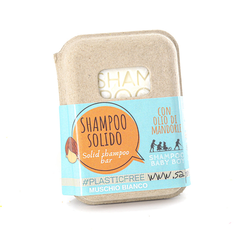 SHAMPOO SOLIDO BABY BOY AL MUSCHIO BIANCO senza BAR SAVER IN SUGHERO