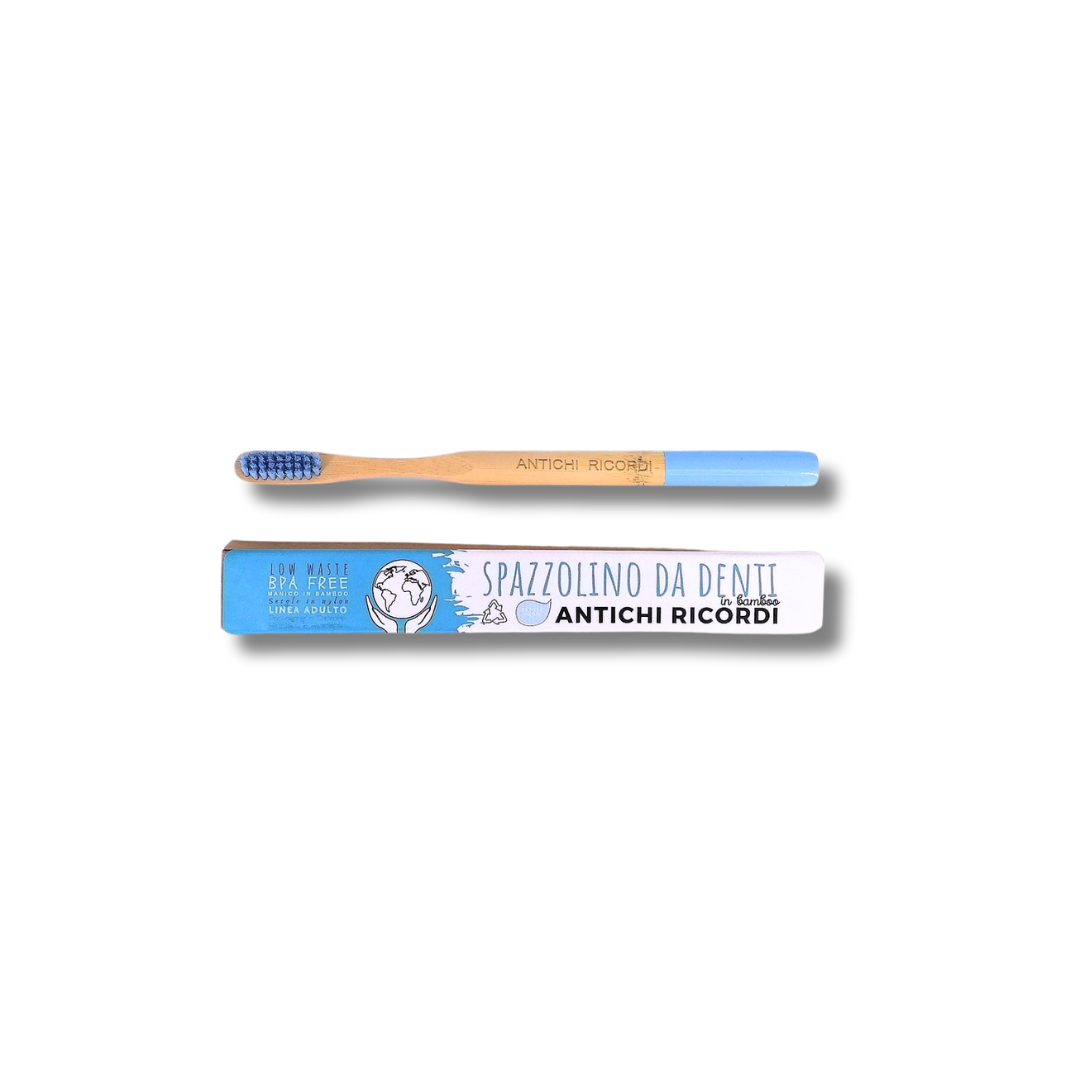 BROSSE À DENTS ADULTE EN BAMBOU BLEU