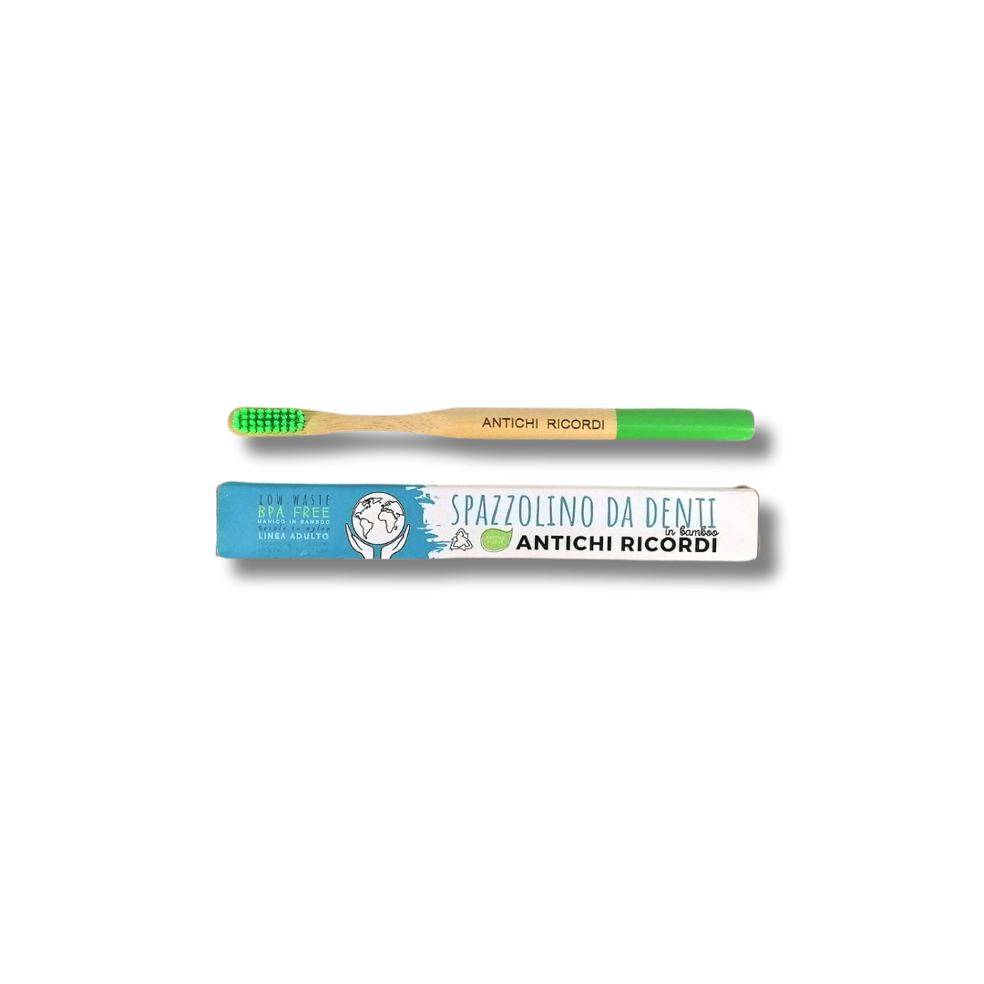 Brosse à dents adulte en bambou vert