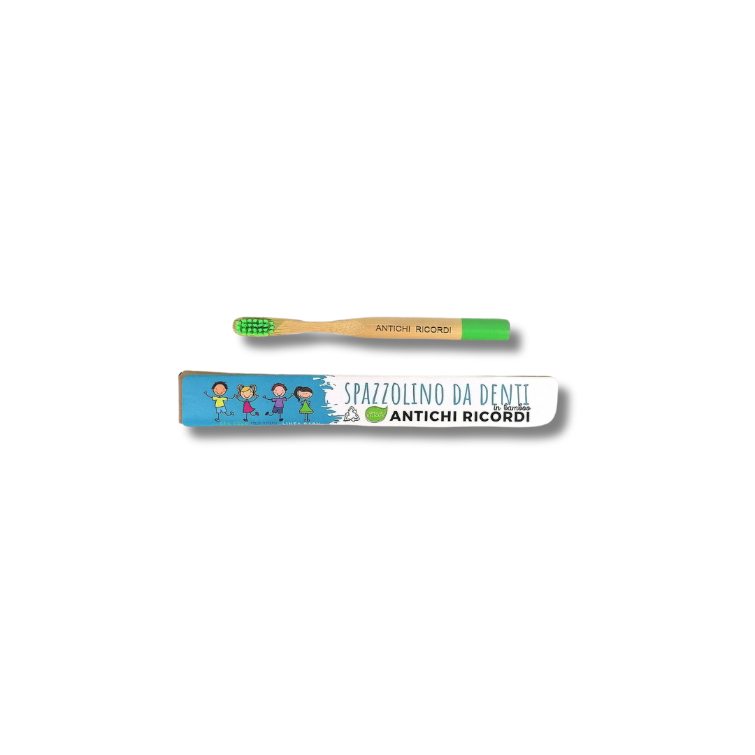 BROSSE À DENTS POUR BÉBÉ EN BAMBOU VERT