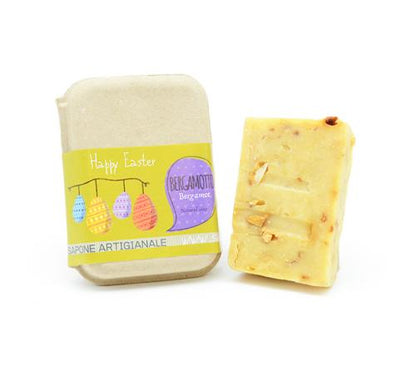 IDEA REGALO PASQUA  SAPONE BERGAMOTTO IN CARTONE RICICLATO