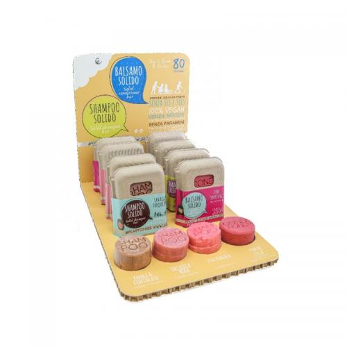 EXPO 3 - GIALLO - SHAMPOO E BALSAMO SOLIDI CON BAR SAVER IN SUGHERO