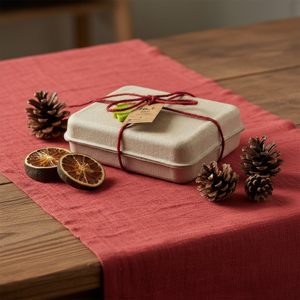 CONFEZIONE NATALIZIA: CON PINO E STELLINA DI SAPONE FRAGRANZA THE NERO E BERGAMOTTO E SANDALO