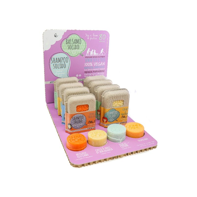 EXPO 1 - ROSA - SHAMPOO E BALSAMO SOLIDI CON BAR SAVER IN SUGHERO