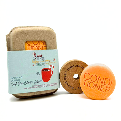 Après-shampoing solide de Noël Tropicana pour cheveux bouclés, colorés ou abîmés