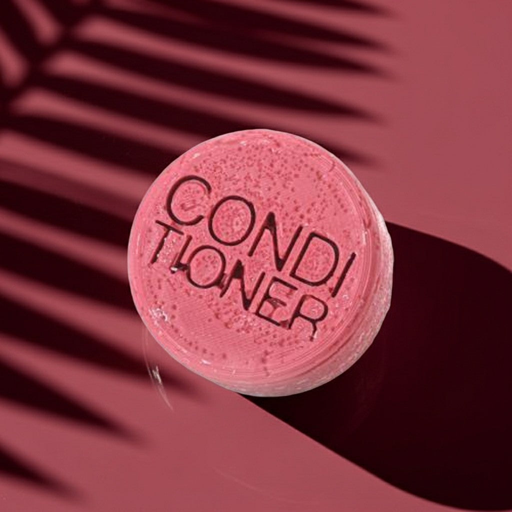 Après-shampoing solide pour cheveux lisses et fins à la fleur de lilas et bouchon en liège