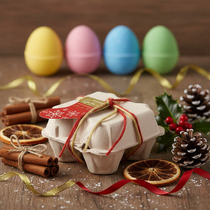 GIFT PACK OF 4 EGG BATH BOMBS FOR CHRISTMAS AND EPIPHANY
