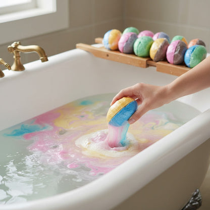 LOT DE 2 BOMBES DE BAIN EN FORME D'ŒUF, 90 g CHACUNE - PARFUMS ASSORTIS