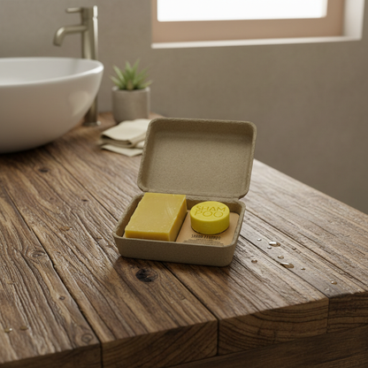 VALENTINE'S DAY GIFT SET: "MAN" SOLID SHAMPOO + ARTISAN SOAP - SANDALWOOD