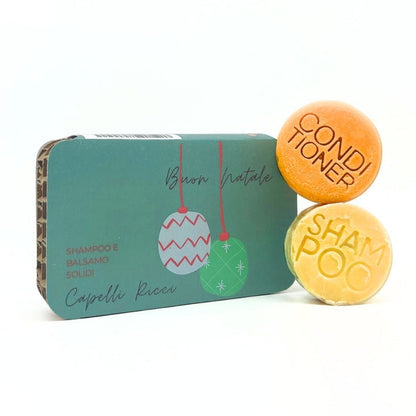 CONFEZIONE NATALIZIA SHAMPOO SOLIDO CAPELLI RICCI + BALSAMO SOLIDO CAPELLI RICCI