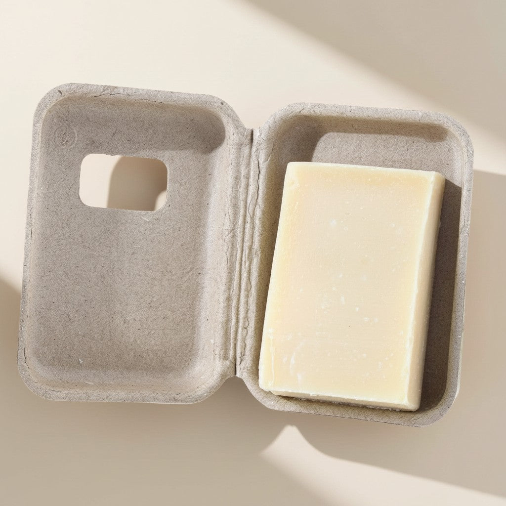 SAVON AU PATCHOULI ET AU BEURRE DE KARITÉ EMBALLAGE EN CARTON RECYCLÉ