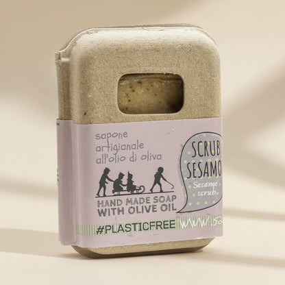 EMBALLAGE DE GOMMAGE AU SAVON AU SÉSAME EN CARTON RECYCLÉ