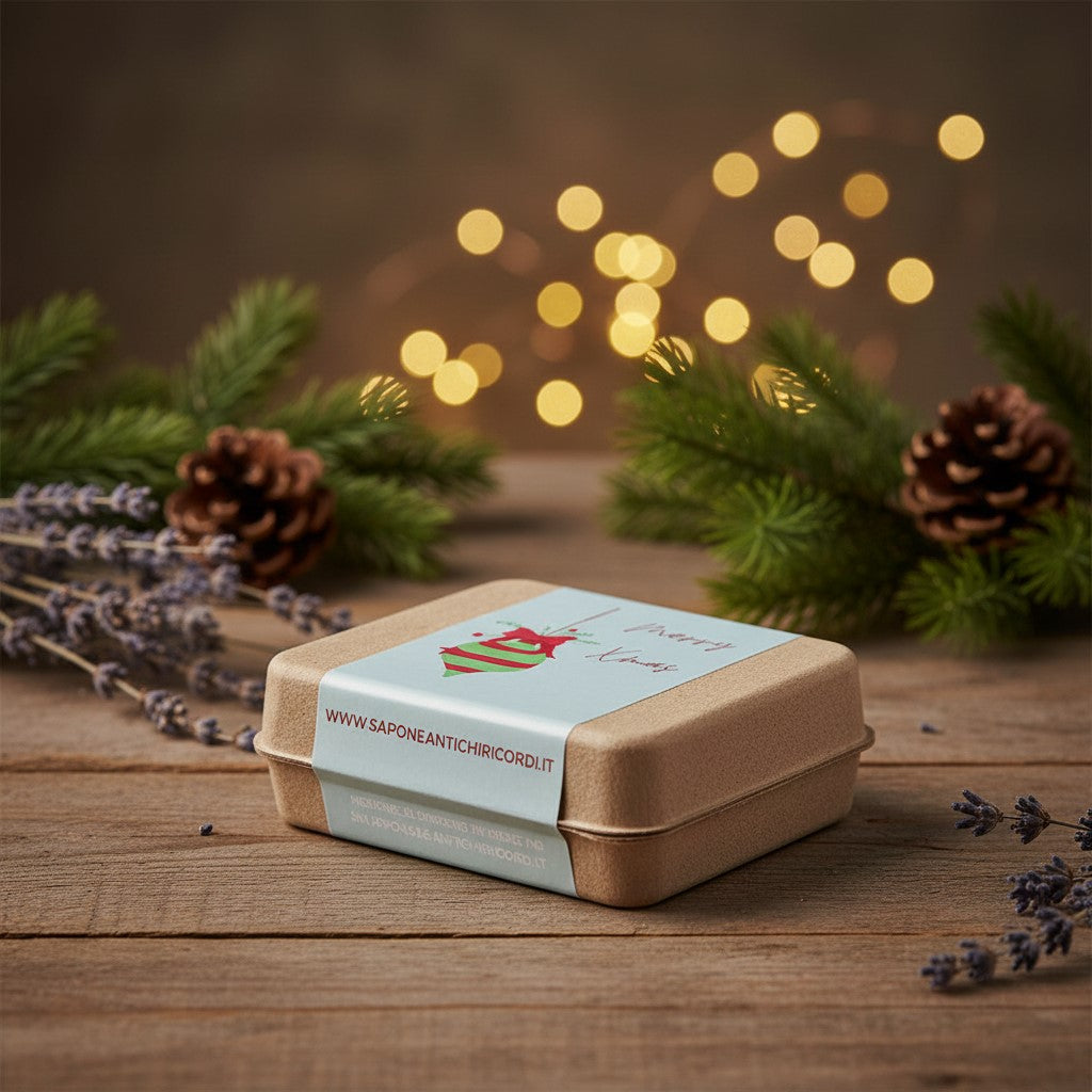 CONFEZIONE SAPONETTE NATALIZIE LAVANDA, FIOR DI LOTO, VIOLETTA, MIRRA