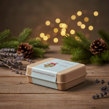 CONFEZIONE SAPONETTE NATALIZIE LAVANDA, FIOR DI LOTO, VIOLETTA, MIRRA