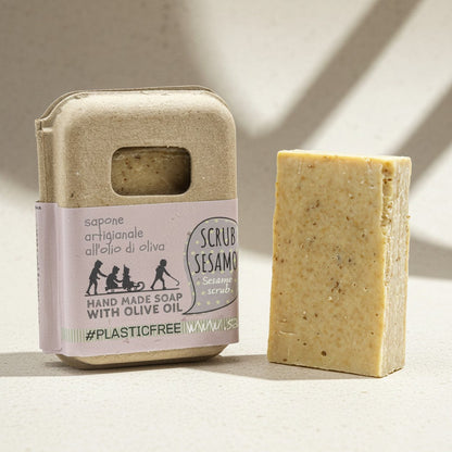 EMBALLAGE DE GOMMAGE AU SAVON AU SÉSAME EN CARTON RECYCLÉ