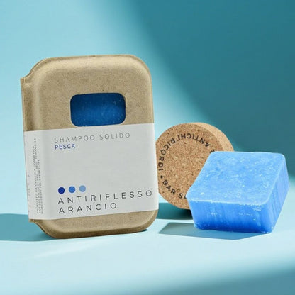 Shampoing solide anti-orange et pêche avec bouchon en liège