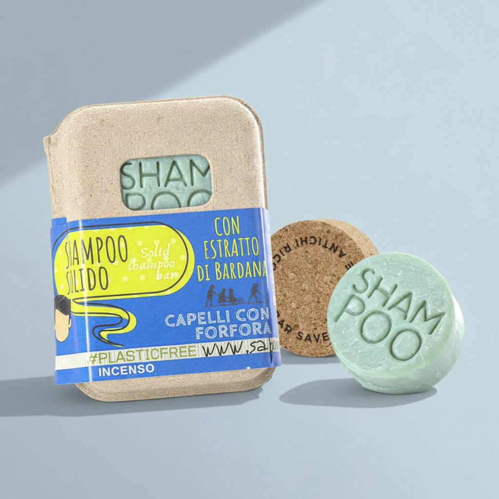 SHAMPOING SOLIDE POUR CHEVEUX AVEC PELLICULES À L'ENCENS ET AU LIÈGE BAR SAVER