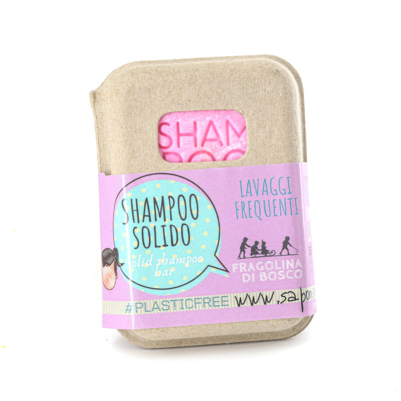 SHAMPOO SOLIDO LAVAGGI FREQUENTI ALLA FRAGOLINA DI BOSCO senza BAR SAVER IN SUGHERO